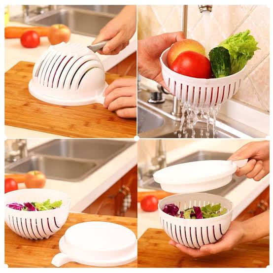 Salad Cutter Bowl Family Size Upgraded Salad Maker Dishwasher Safe